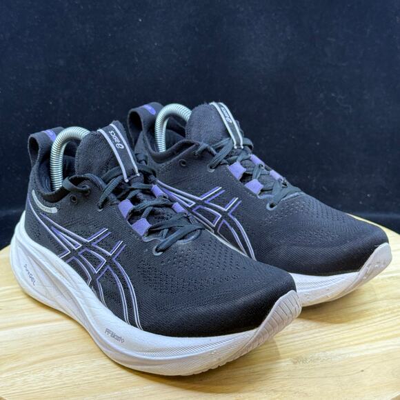 Asics Womens Gel Nimbus 26 1012B601 Black Purple Running Shoes Sneakers Size 7.5 - Picture 4 of 10